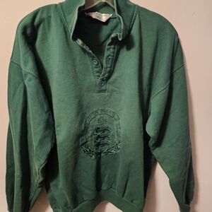 Kent‎ And Curwen Rugby Shirt Green Men's Sweatshirt with Embroidered Logo